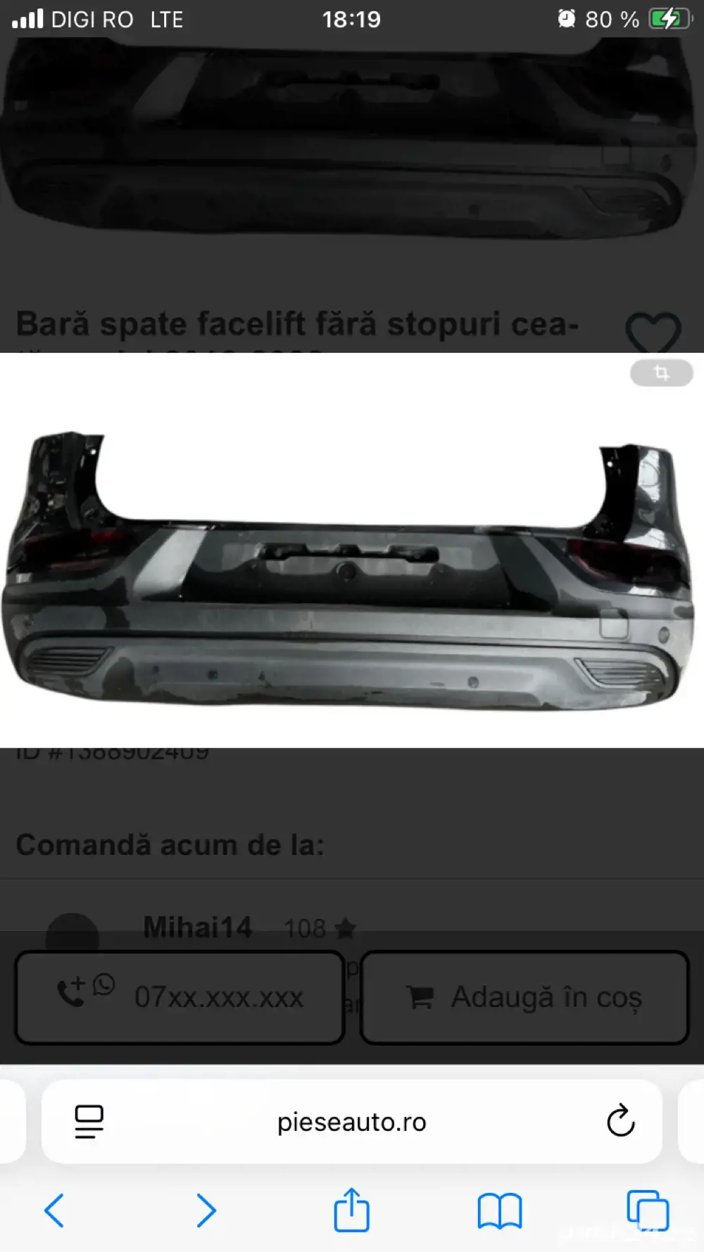 bara spate facelift 2018-2022 renault kadjar