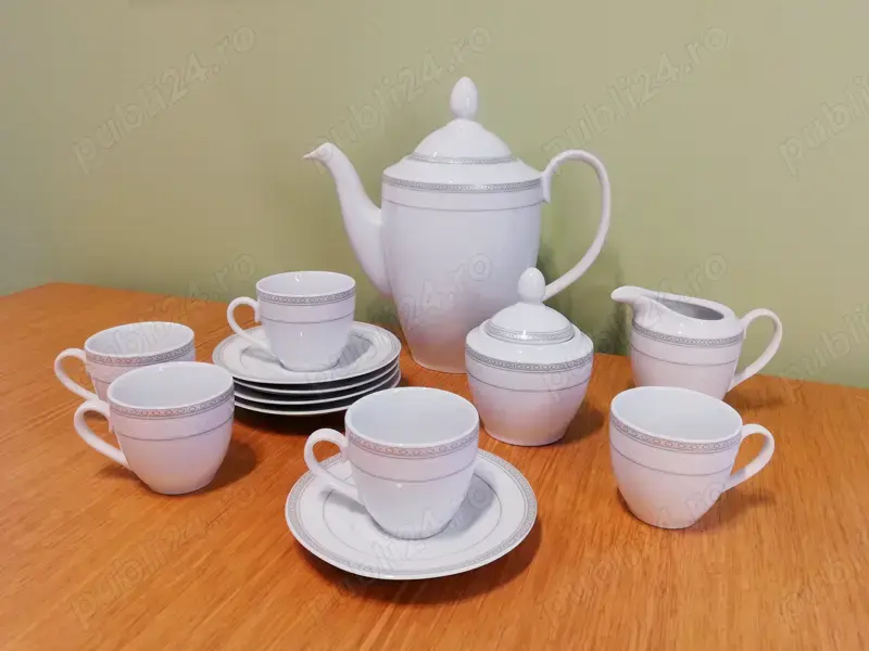 Serviciu cafea, 5 persoane, portelan Iris