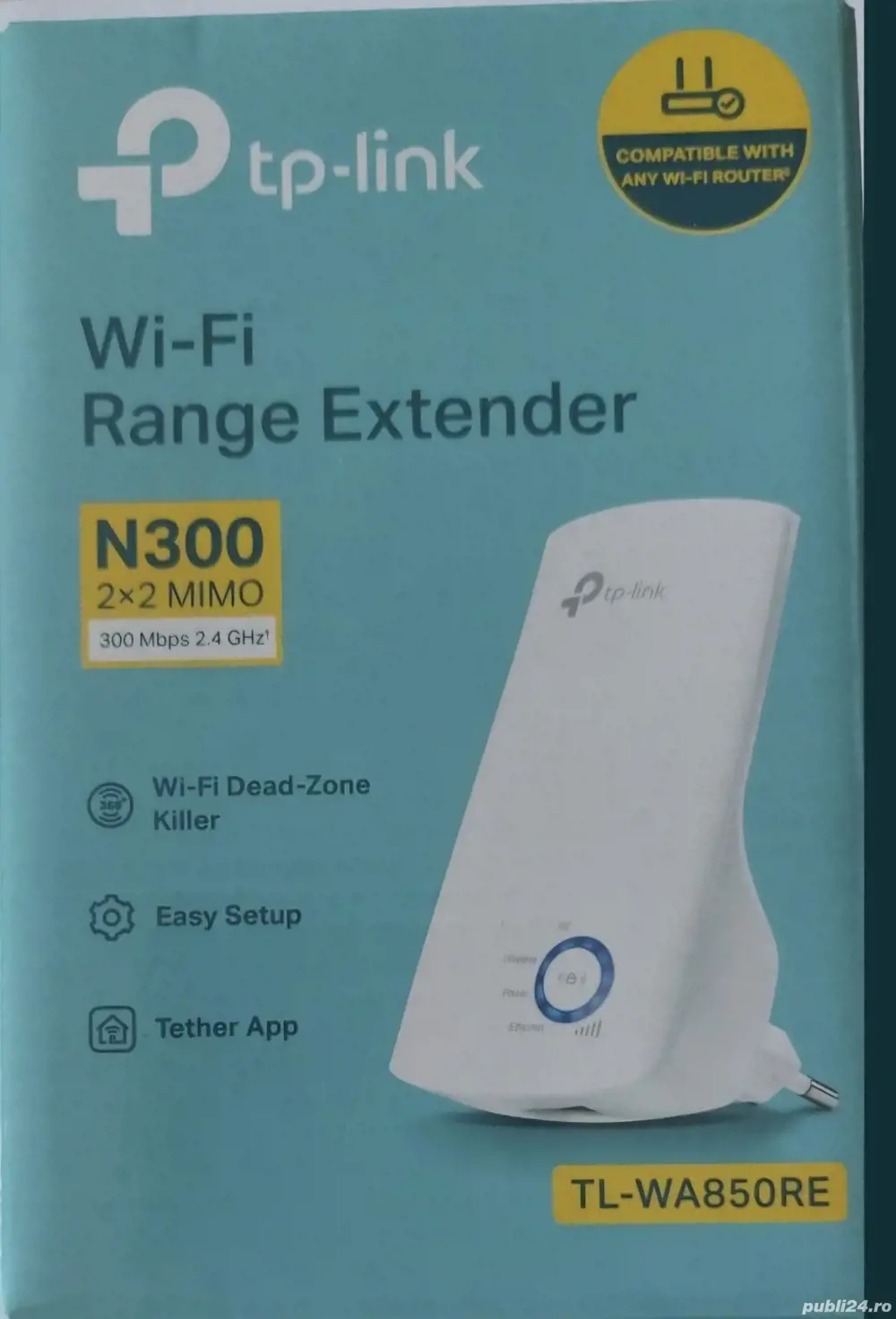 Range extender TLWA850RE TP-Link, 300 Mbps