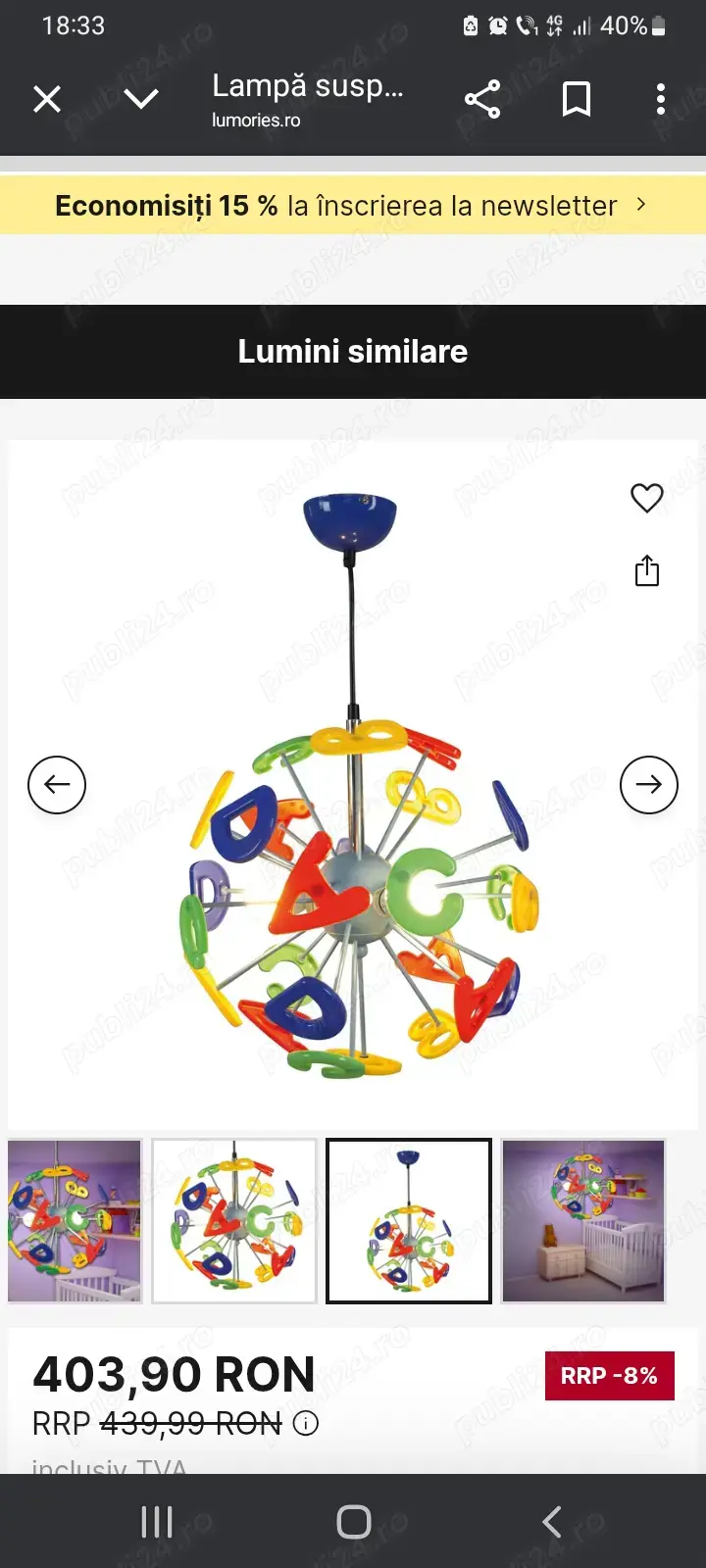 Lustră cameră copii