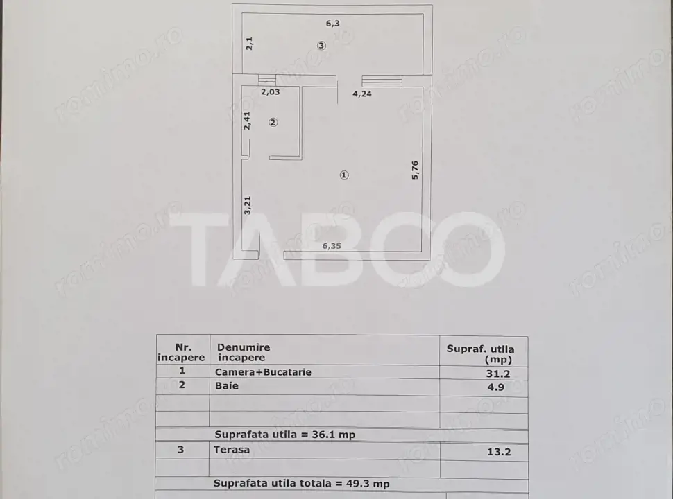 Studio de vanzare 36 mp utili + terasa 13 mp constructie noua 2025