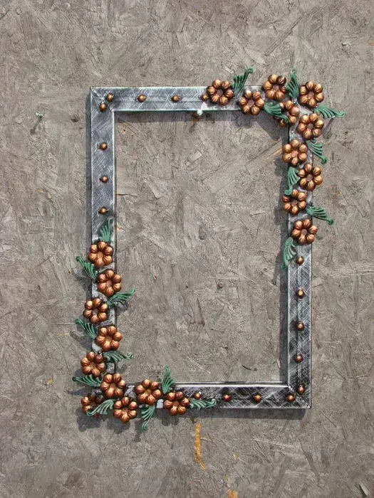 Rama de oglinda DAMA, stil indusrial fier forjat" flower power"