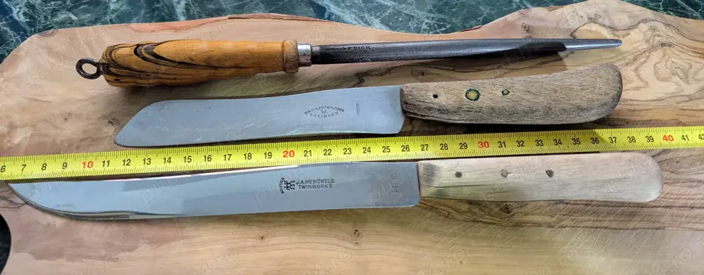 Cutite vechi de bucatarie Zwilling, Solingen, masat F. Dick