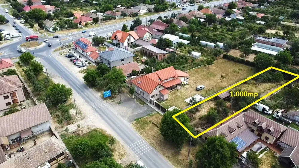 Teren 1.000 mp, zonă centrală Moșnița Nouă –  toate utilitățile