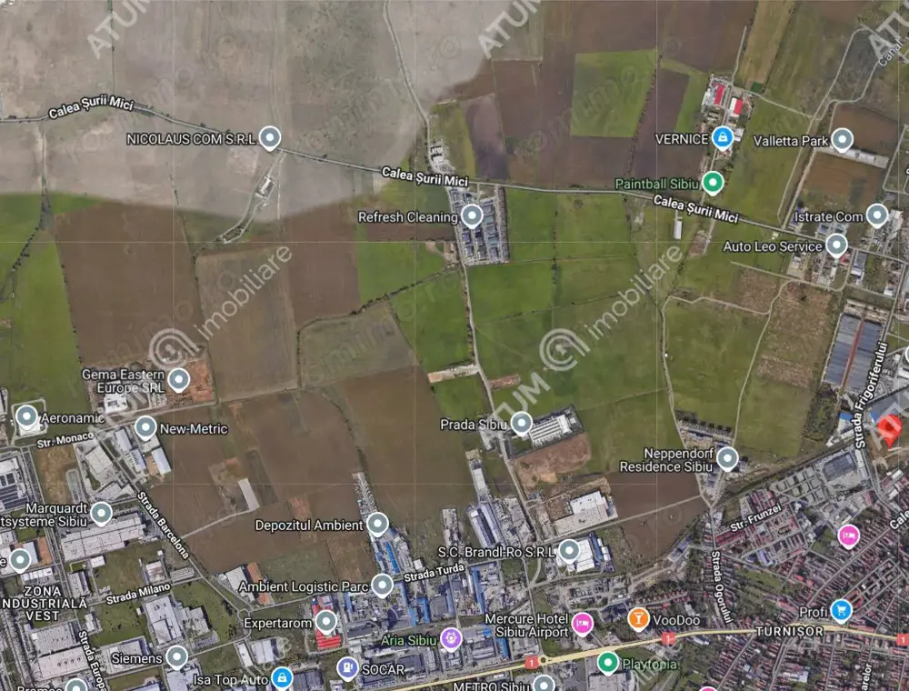 Teren intravilan 15194 mp de vanzare in Sibiu zona Calea Surii Mici