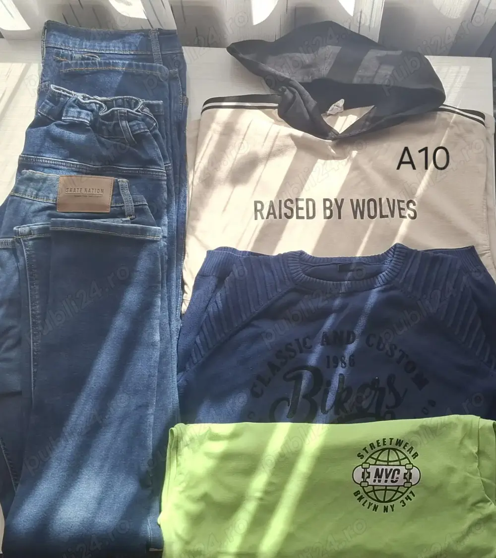Lot haine 158cm, blugi, pulover, bluze mânecă lungă, cod produs A10