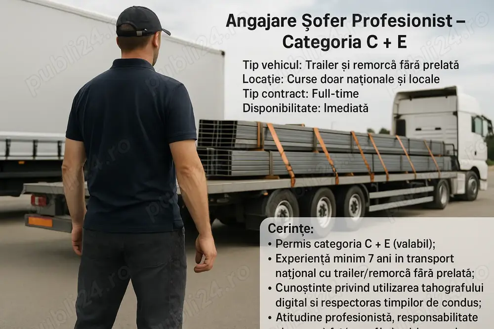 Angajăm Șofer Profesionist   Categoria C + E