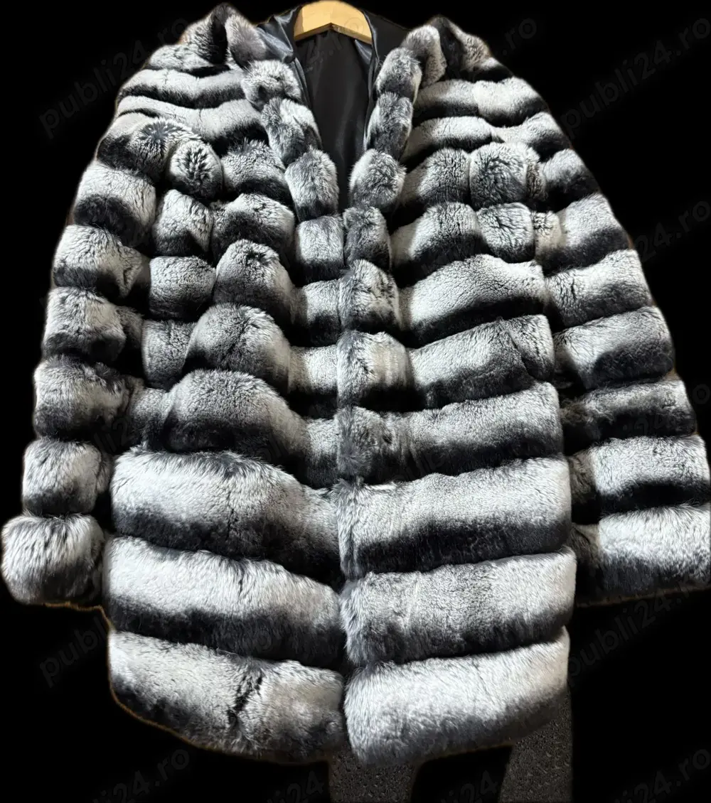 Haină de blană Chinchilla, XL