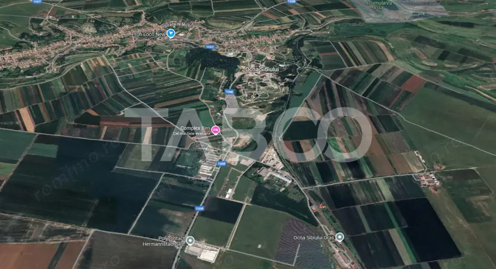 Teren de vanzare 1742 mp zona industriala constructie hala Ocna Sibiu