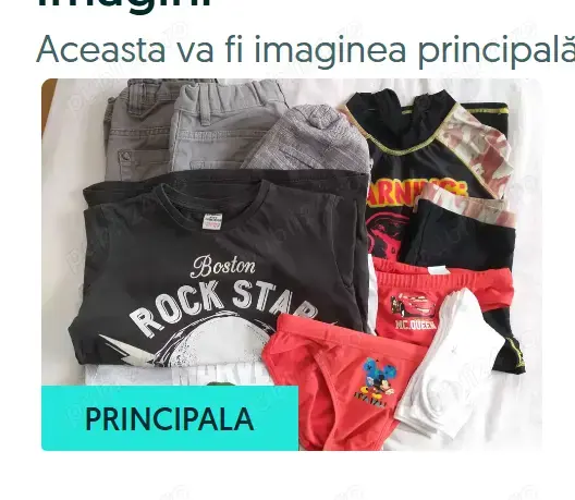 Set hăinuțe vară 7-8 ani, H7 (pantaloni scurti,tricouri,slipi,sosete)