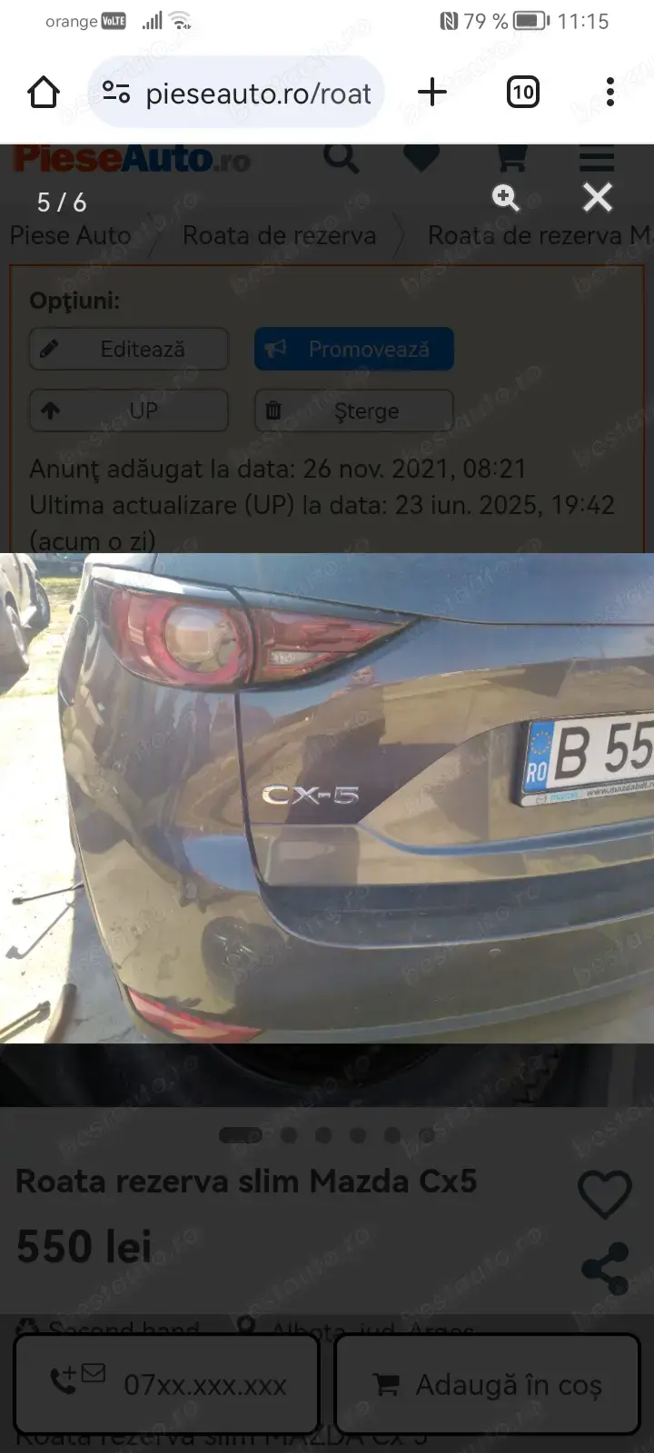 Roata rezerva slim MAZDA Cx 5 Benzina 