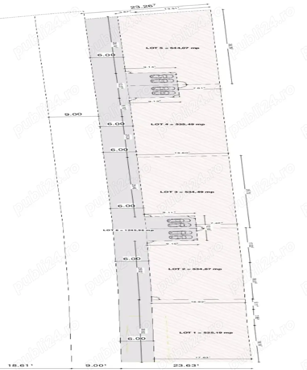 Teren intravilan parcelat constructie case Padureni in centru la 14 km de Timisoara cu utilitati