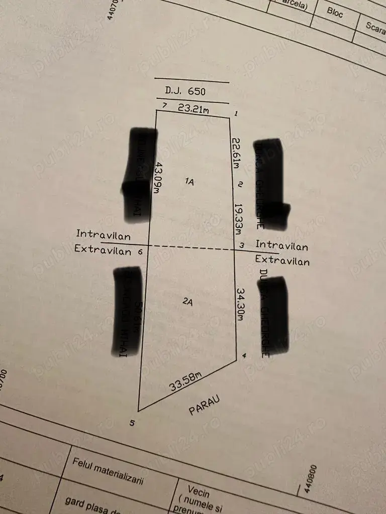 Teren de vânzare Oc. Mari   Bunesti