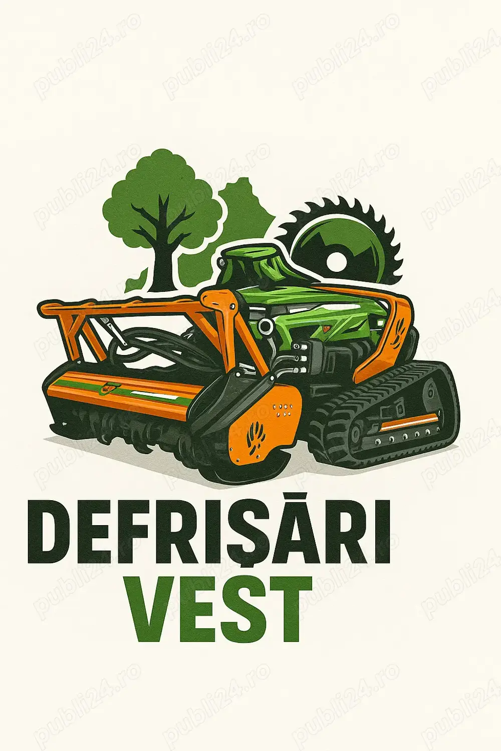 Defrisare vegetație necontrolata & arbuști, tuns iarba