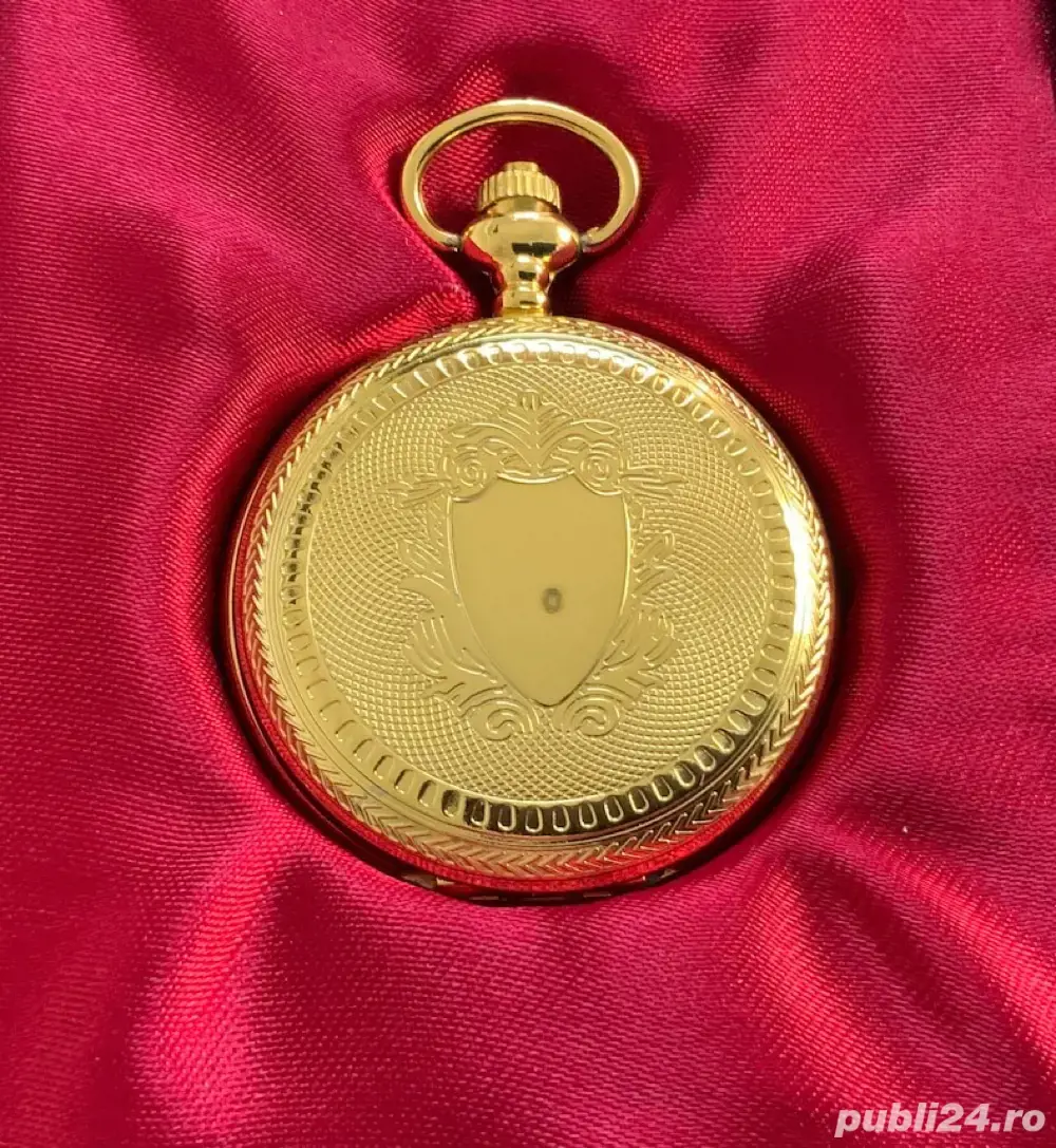 Ceas buzunar 47mm Quartz Von Hattenberg Gold Full Hunter 14"