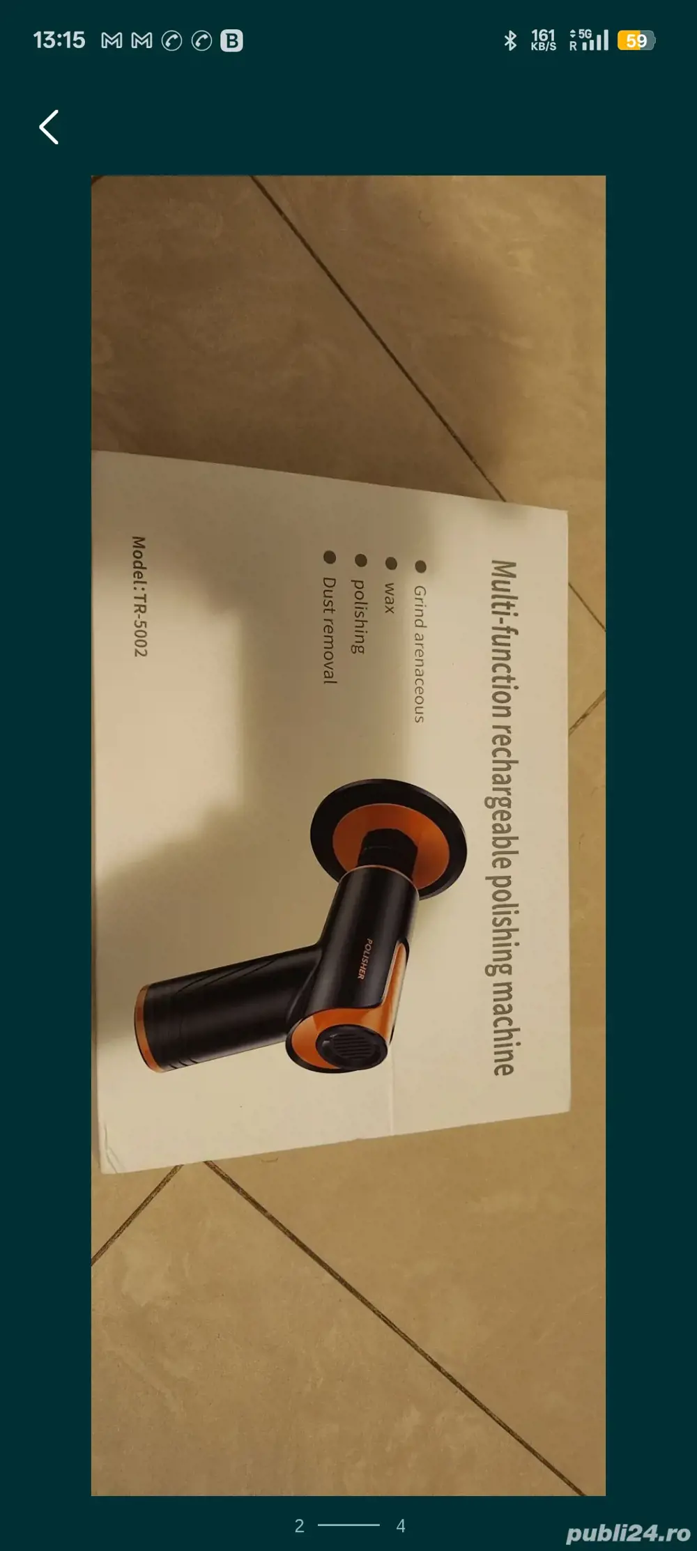 Aparat polishat auto 2 viteze reîncărcabil portabil