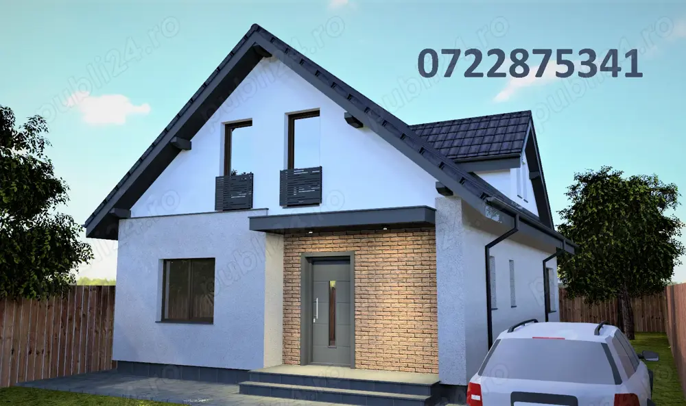 Vând casă cu mansardă