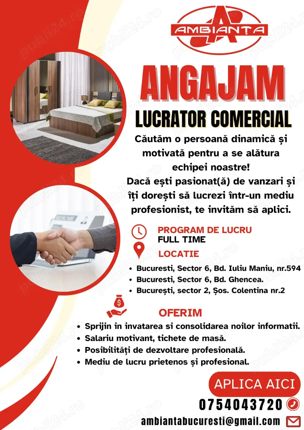 Lucrator comercial sector 6 bucuresti