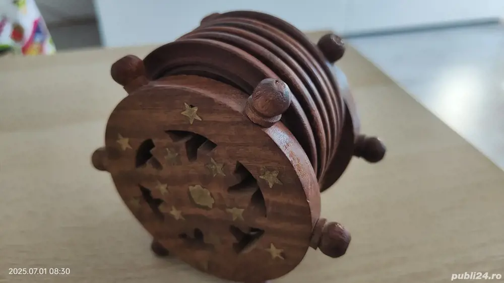 Suport pahare lemn trandafir 