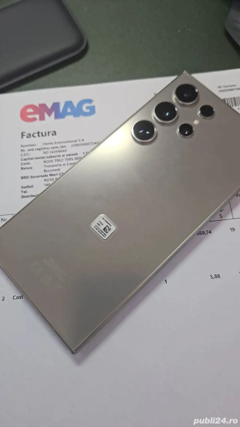 Vând Samsung s24 ultra memorie 512gb si 12 GB