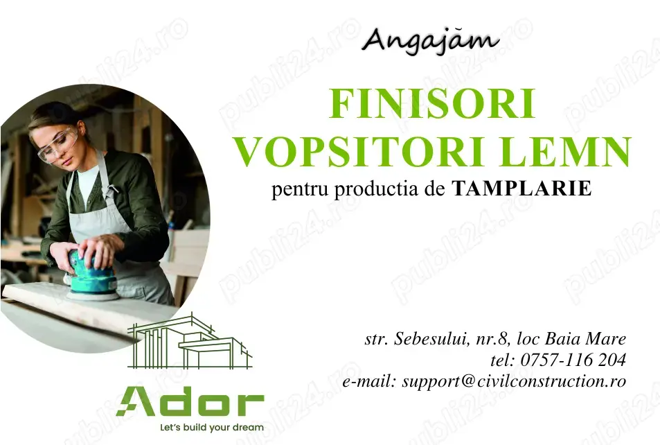 Angajam FINISOR in tamplaria de lemn