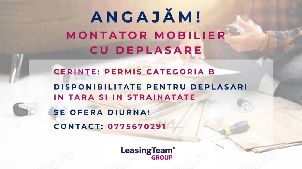 Montator mobilier în deplasare