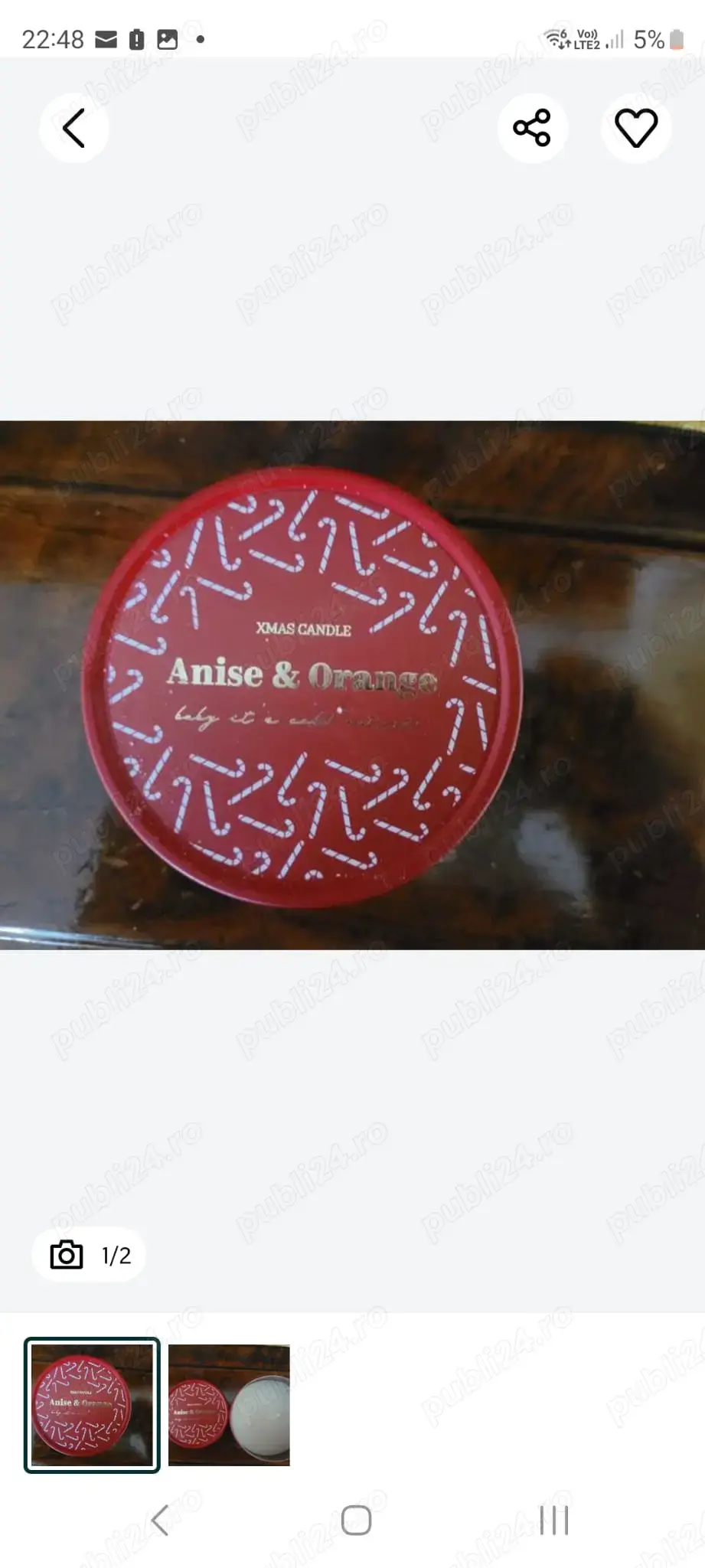 lumanare festiva cu anason si portocala