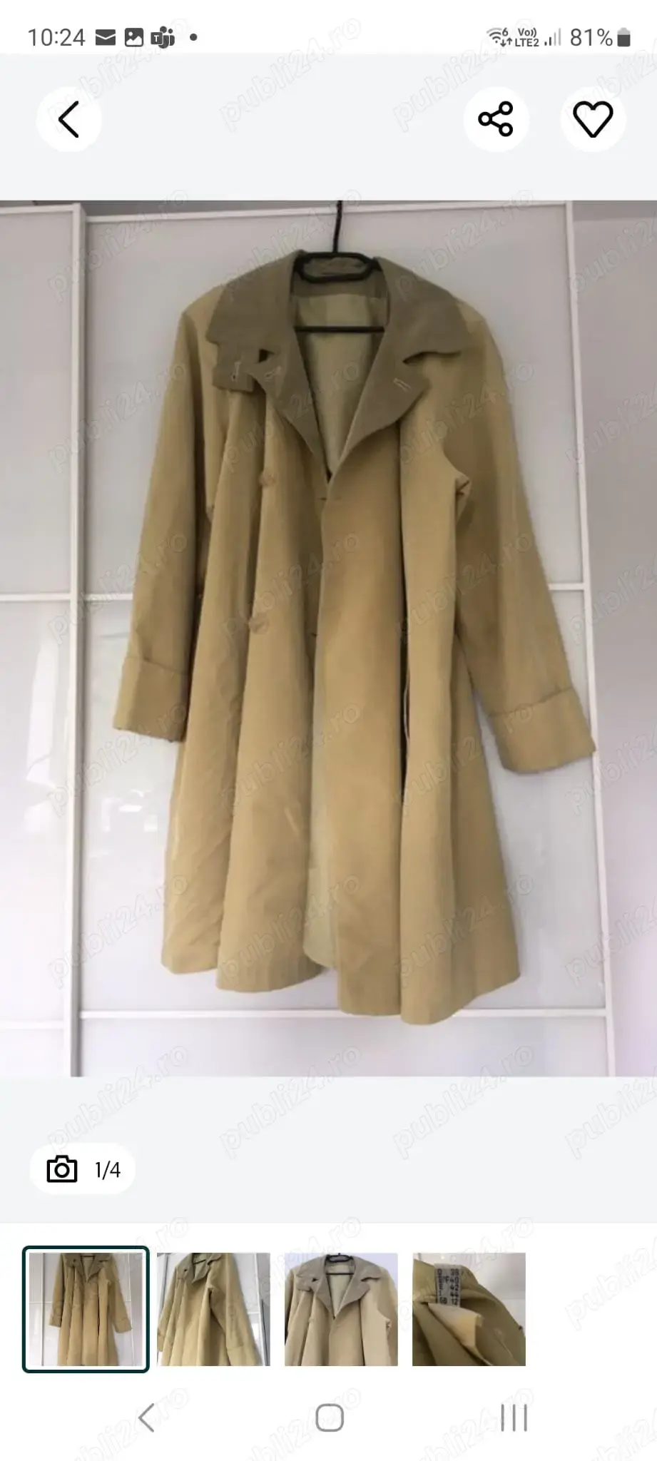 pardesiu bej pentru dama