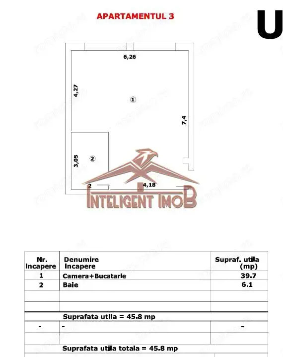 Studio modern 46 mp utili, zona Negoiu din Făgăraș