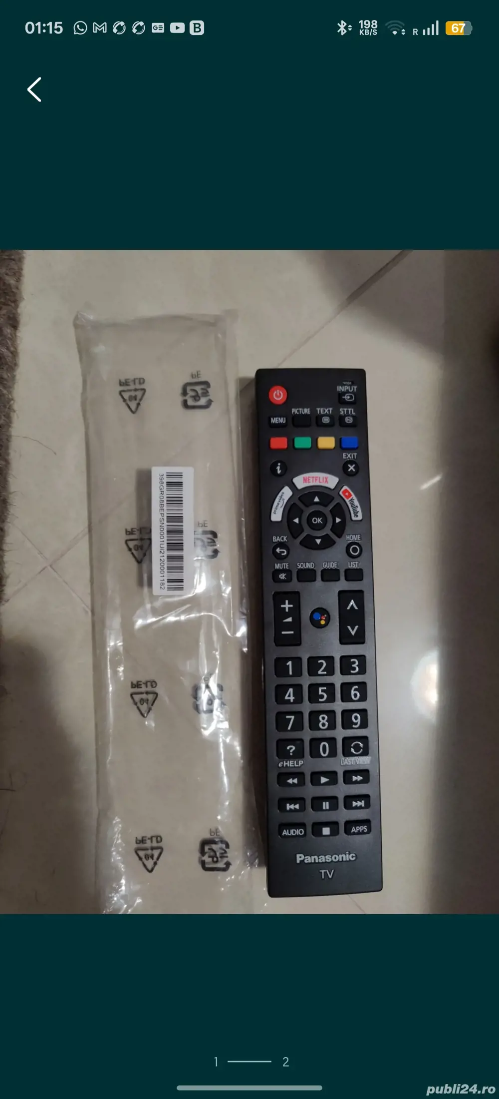 Telecomanda Panasonic R3PA23 originala nou nouta