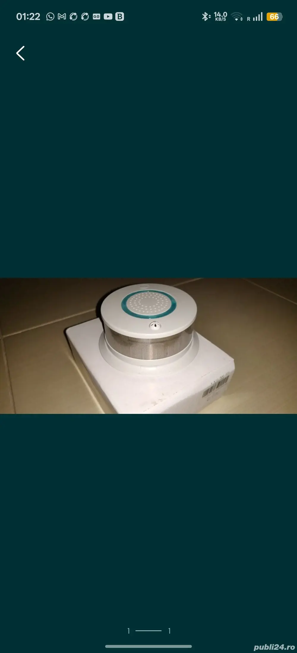 Detector de fum wireless conectat internet prin wifi