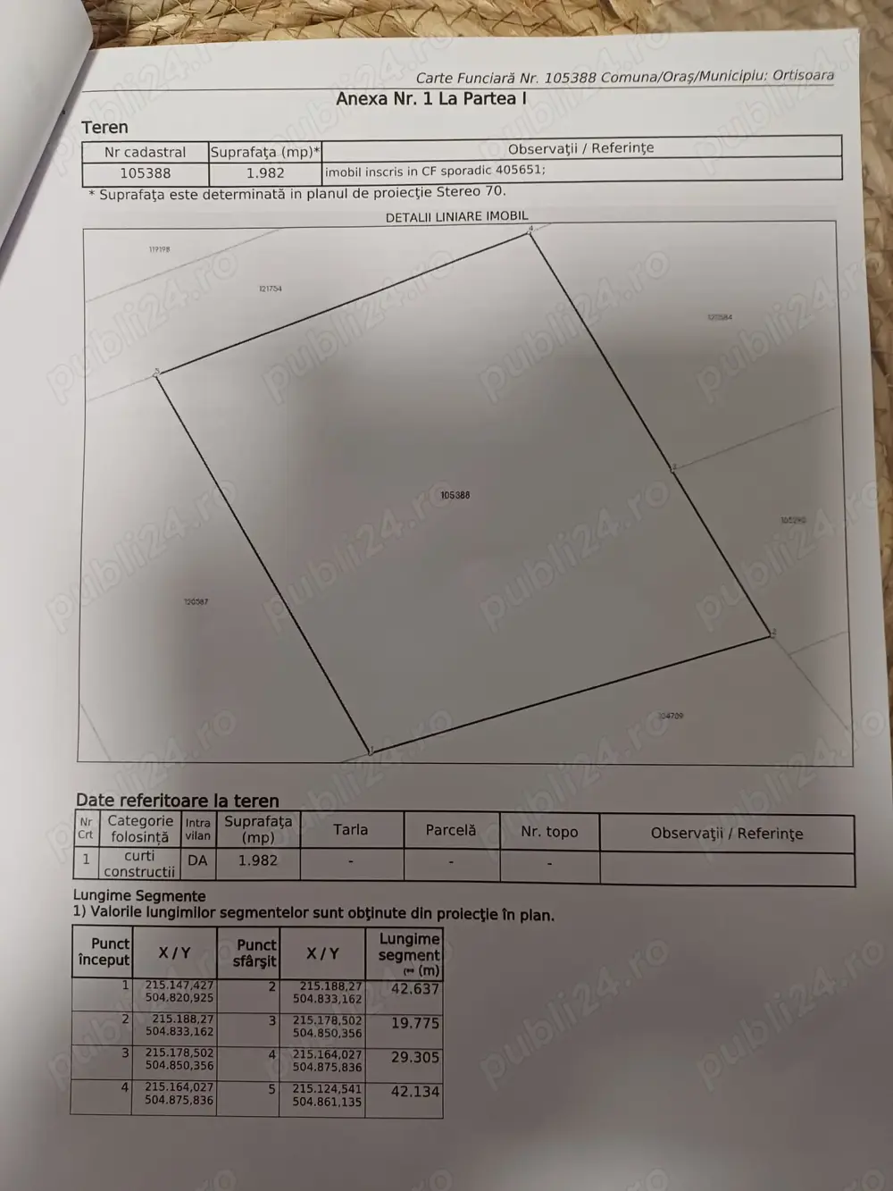 Vand teren cu numar de casa în Seceani 