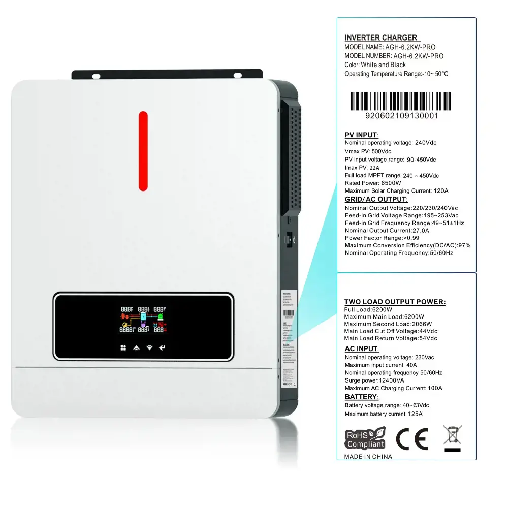 Invertor inverter Hibrid 6.2 kw off grid panouri solare fotovoltaice