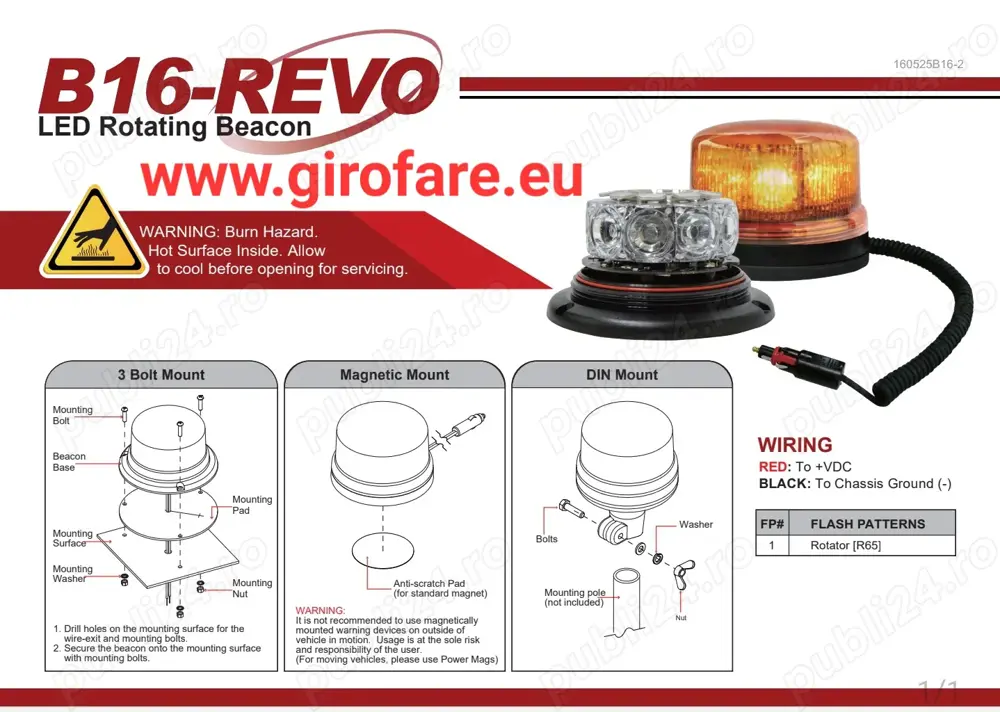 Girofar LED Axixtech B16 Revo 