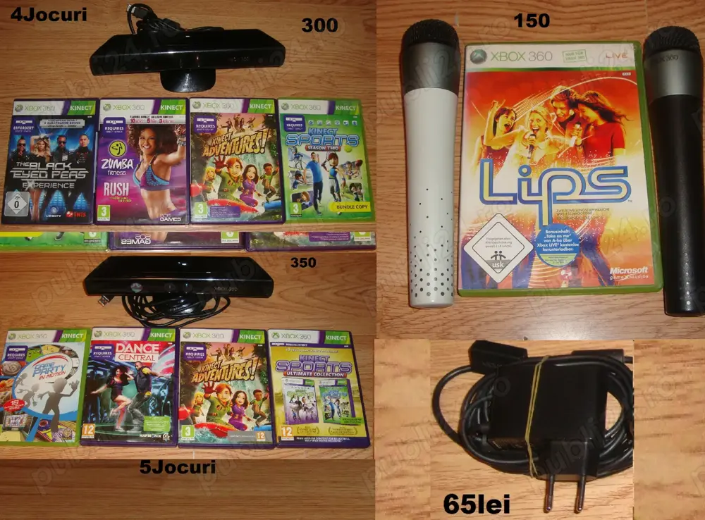 Camera si Microfoane Karaoke XBox 360 Kinect Senzor Alimentator Jocuri