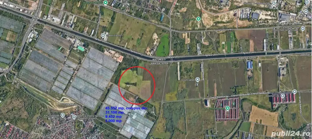 Vanzare teren Splaiul Unirii - Popesti Leordeni