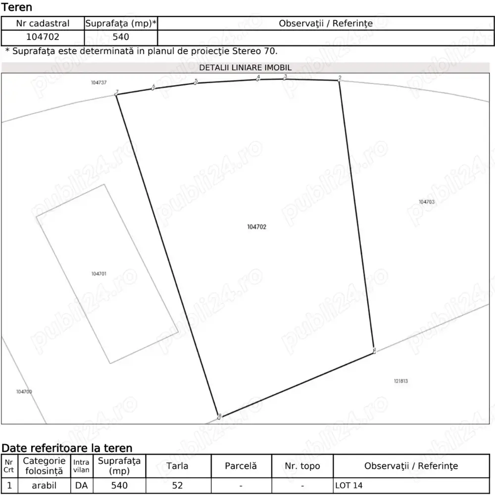 Teren intravilan de vânzare   540 mp, zona liniștită   Sânpetru, Brașov
