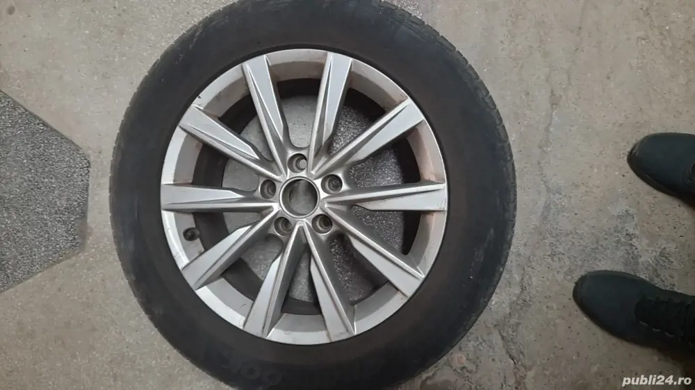 roti cauciuc genti aluminiu Volkswagen originale cu cauciucuri de vara 17 Hankook 