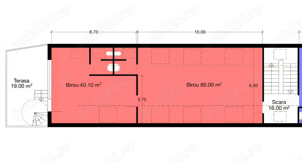 Spatiu birou de inchiriat- zona centrala (Universitate)