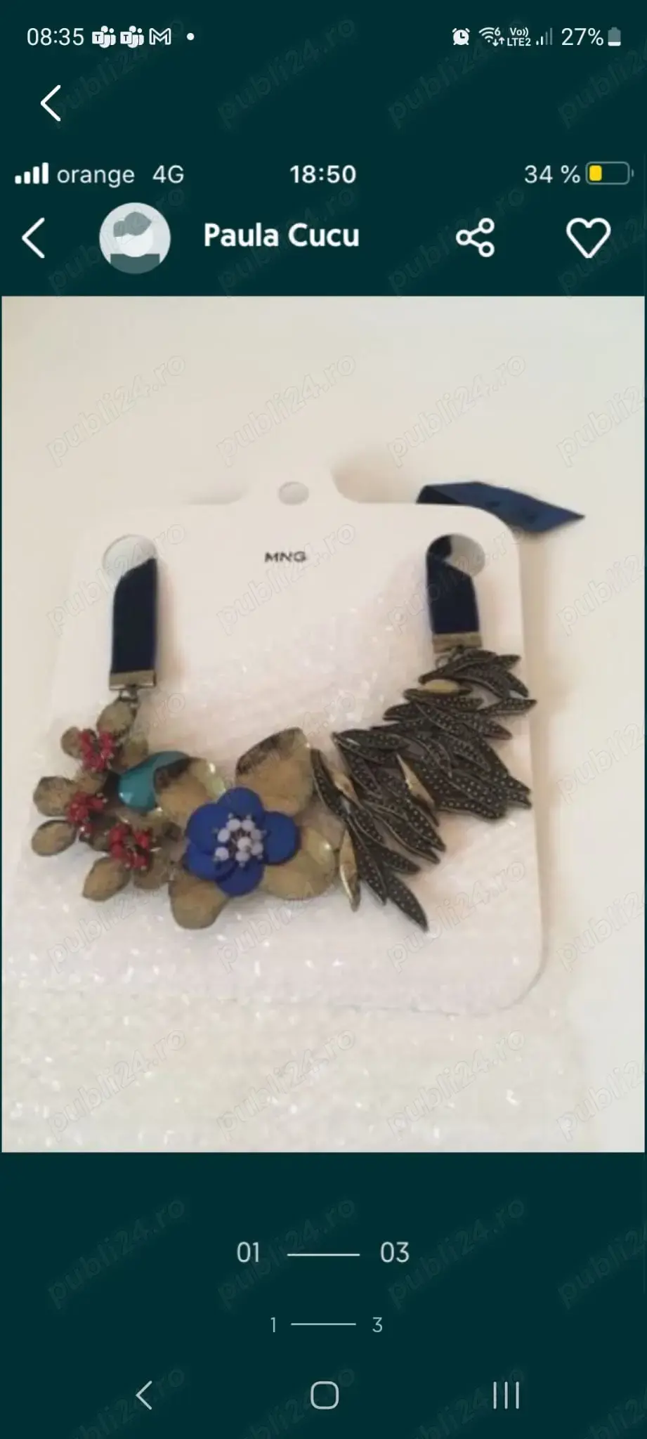 colier elegant de la Mango