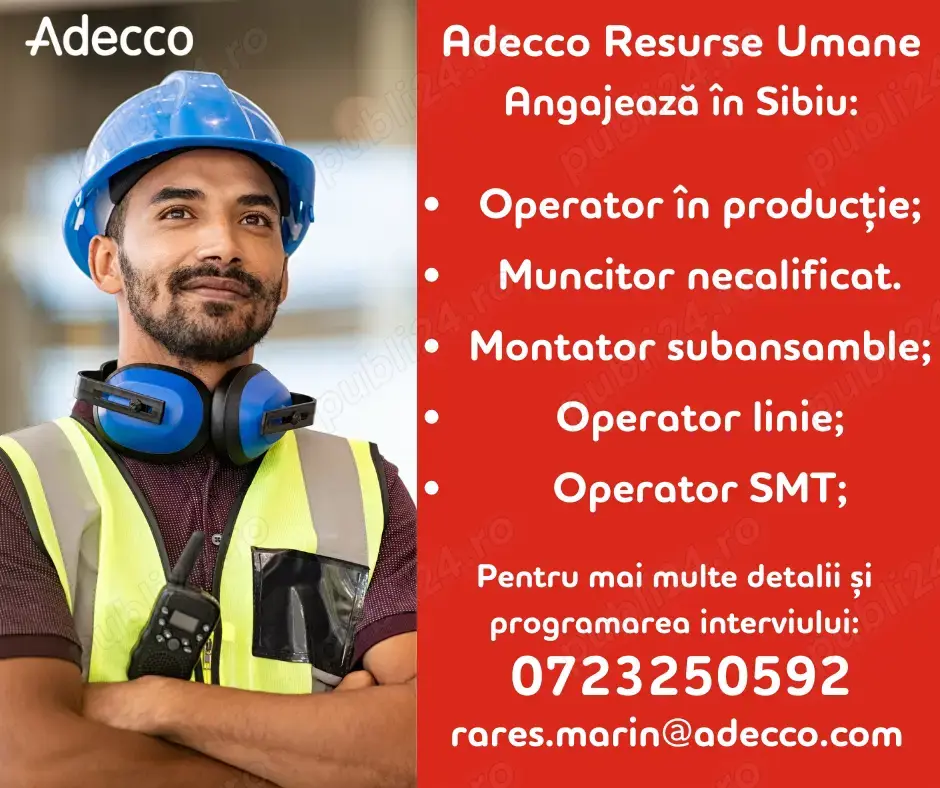 Angajam operator in productie - Sibiu Angajam operator in productie - Sibiu