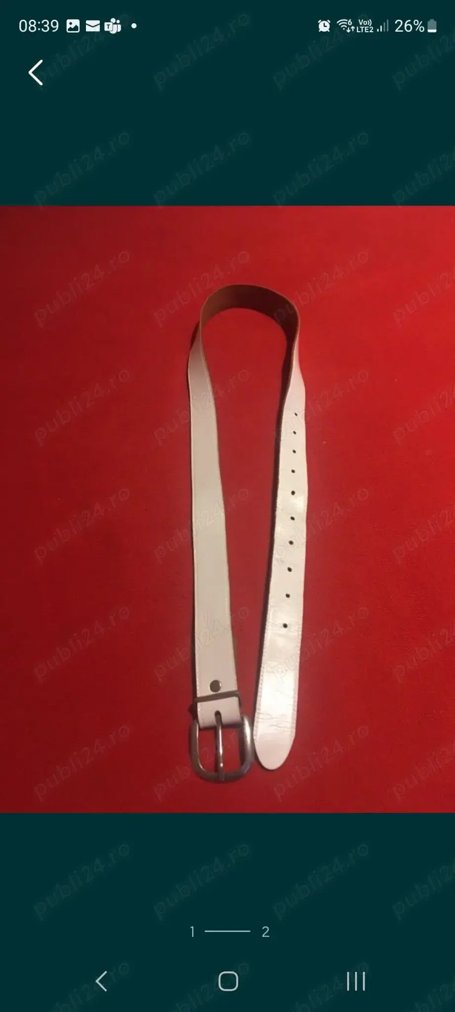 curea alba din piele