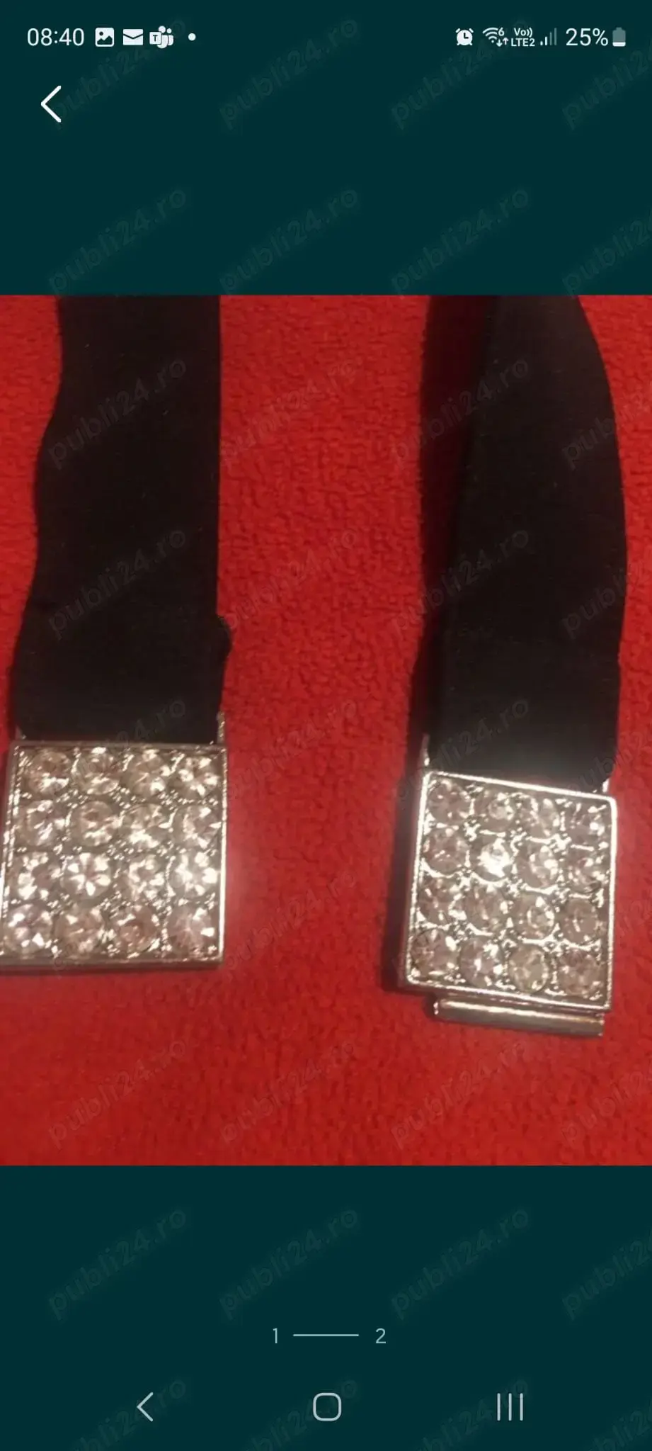 curea din material textil cu catarama cu strasuri