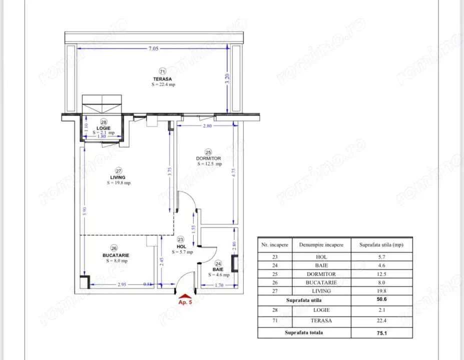 Apartament de vanzare, 50 mp, zona Torontaluli