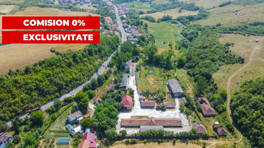 Teren intravilan, 10.000 mp, Imprejmuit+ drum privat+cladire de birouri, Dej