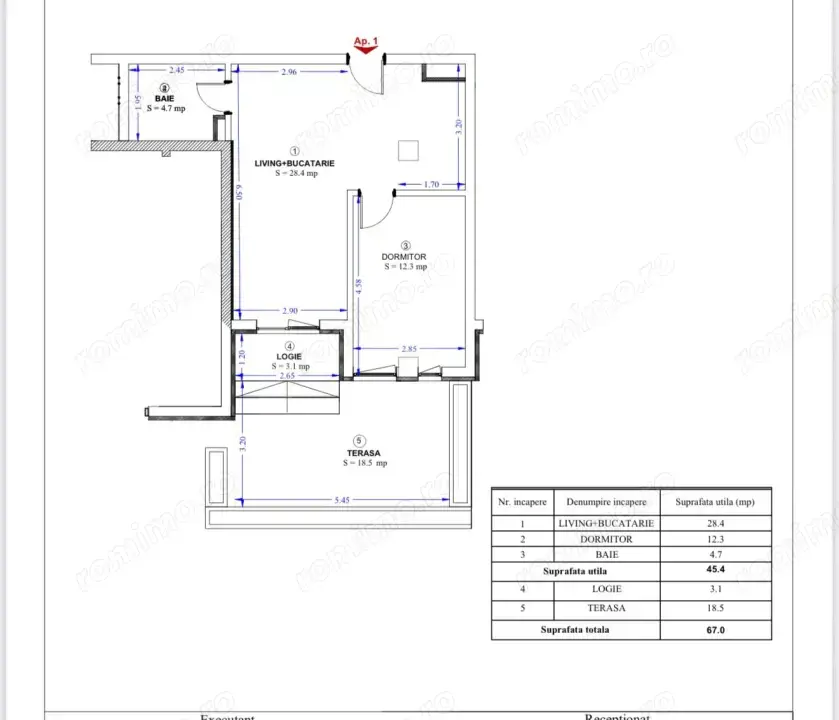 Apartament 2 camere cu terasă de 18 mp în Torontalului!