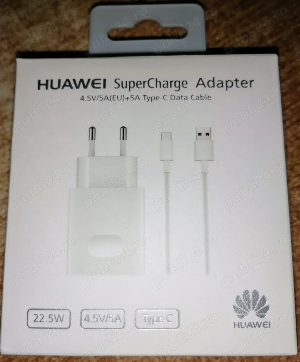 Incarcator retea Huawei AP81 HW-050450E00, 5A, alb + cablu date 5A USB-C