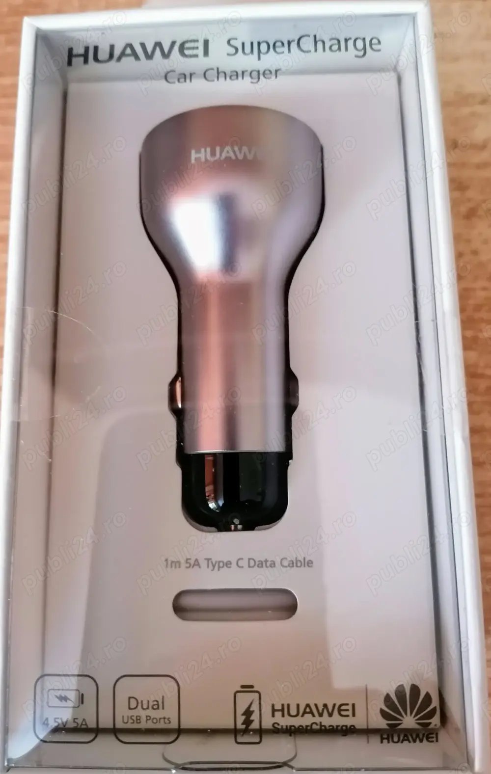 Incarcator auto original Huawei AP38 SuperCharge Quick Charge + cablu date 5A, USB-C