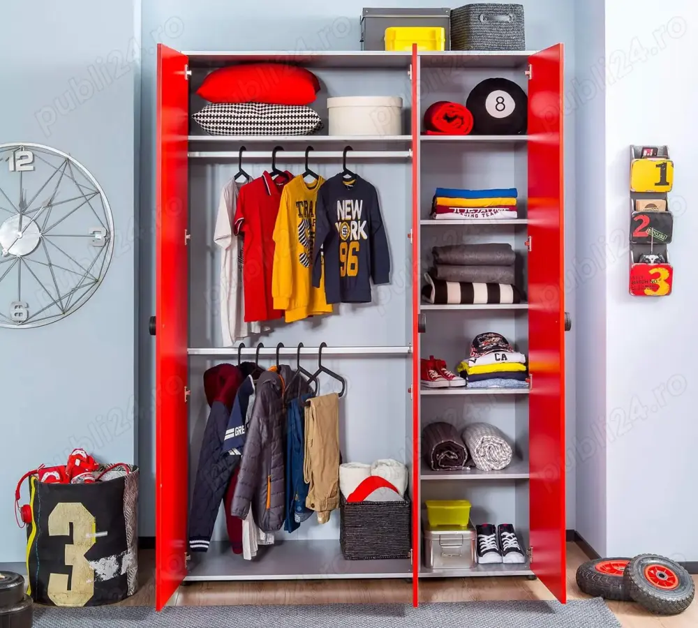 VAND 3piese mobila copii KIKA Austria dulap biblioteca comoda RACE CUP pret 1.499 lei