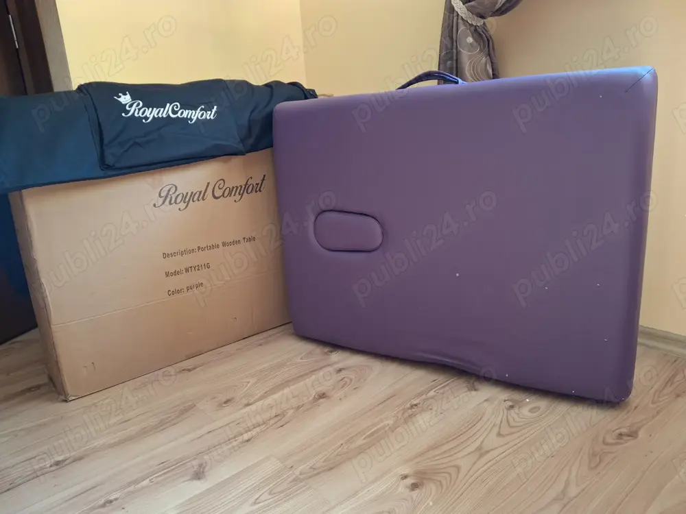 Pat pliabil de masaj cu picioare de lemn